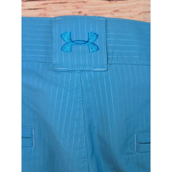 Under Armour Mens Blue Striped Nylon Blend Shorts 38 - Picture 4 of 6